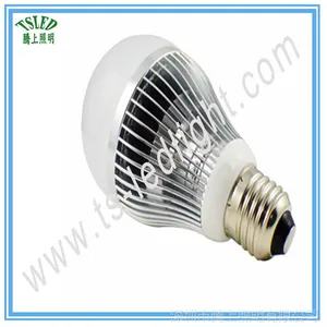 厂家直销5w led鳍片球泡灯e27螺口节能灯 车铝仿流明5730贴片灯泡