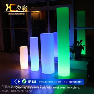 夕彩欧式创意装饰LED圆柱灯 户外活动现场遥控LED发光落地装饰灯