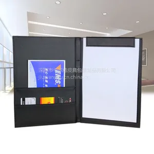 卡尔威 供应办公皮具用品A4文件夹皮质A4会议垫皮革磁铁夹定制批发