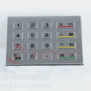 金属数字加密键盘SNK116A,金融金属密码防水键盘