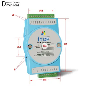 �ں���ITCP-3402ģ����4-20mA�������������ModbusTCPͨѶ�ɼ�ADת��ģ��