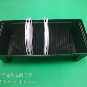 芜湖防静电SMT料盘贴片盒存放 PCB周转盒架车托盘 塑料元件盒周转箱黑色导电方盘圆弧条形支架