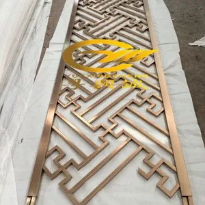 粤兴诚精品不锈钢镂空 花格屏风 隔断座屏插屏来图定制