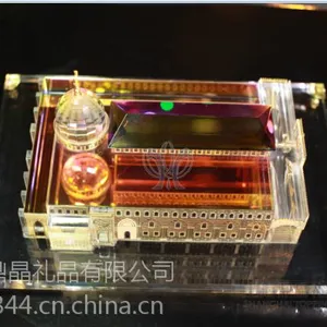 尚鼎晶品阿克萨清真寺水晶建筑 模型定制 商务礼品 旅游纪念品