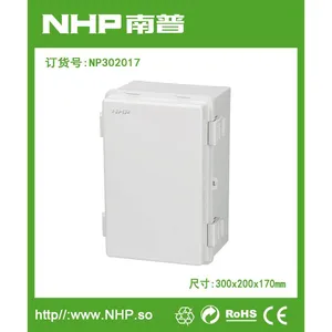 300x200x170(mm) IP65 现货供应 全塑PA66防水电缆终端盒 合页型
