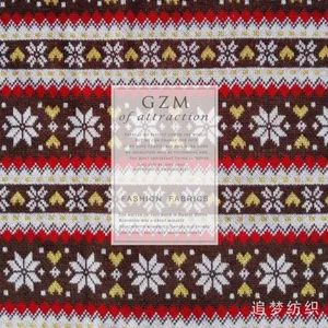雪花面料 圣诞雪花针织面料 秋冬***面料时装服饰布料 厂家直销