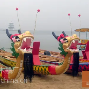 厂家直销龙舟木船玻璃钢尺寸定制景观木船