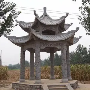 公园石材亭子 寺庙石凉亭 大理石石亭子 传统工艺雕刻