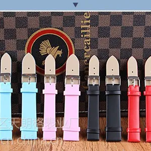 天朗格表业皮带哑光平 16至20mm糖果手表带 PU仿牛皮颜色时尚潮流