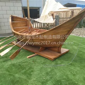 殿宝工艺木船 海盗船 纯手工传统工艺 大型景观木船 园艺亮化船