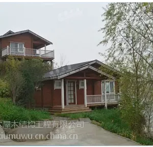 定制户外木质小别墅防腐木木屋庭院凉亭房子景观景区售货亭保安亭