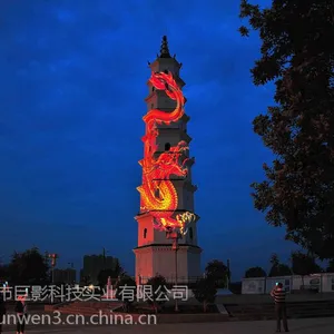 t高清亮化图案投影灯 景观山体造型投影亮化灯 巨幅投影机