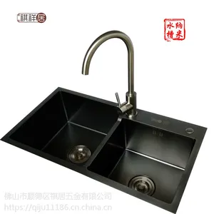 顺德祺居五金公司祺祥居7541黑金刚纳米手工盆厨房不锈钢手工水槽