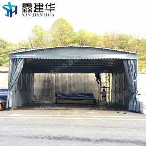 济宁市大型移动伸缩雨棚图片_户外电动推拉遮阳蓬价格行情