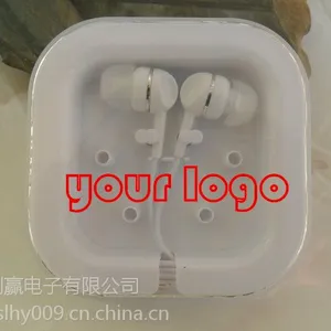 水晶盒透明盒包装外贸赠品礼品耳机工厂 入耳式mp3小耳机批发 深圳外贸耳机代工厂
