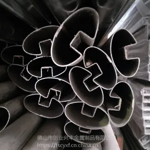 创业兴丰厂家直销304椭圆槽管.圆形单槽管.夹玻璃椭圆管.扶手管.订做60*40*20*20*1.8