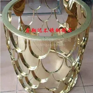 鑫翔达不锈钢艺术茶几造型 土豪金不锈钢茶几供应