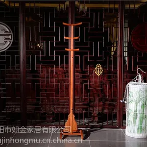 东阳红木小件-如金红木衣帽架-实木木雕小件批发