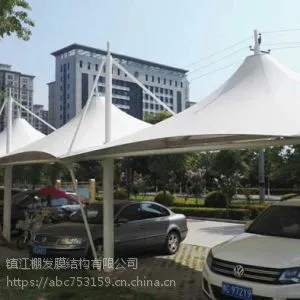 室外冒顶膜结构车棚公园景观连体吊冒伞商业街通道遮阳棚