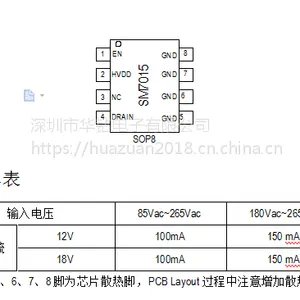 明微SM7015 AC/DC PWM 功率开关 宽电压 低成本 BUCK方案