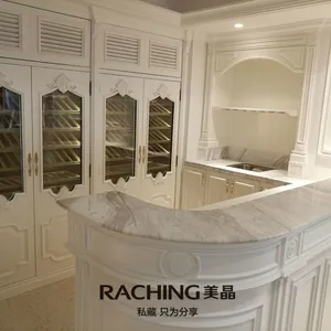 现代客厅装修新标配—美晶整体酒窖、酒柜与橱柜的***结合案例 ,酒柜完工图