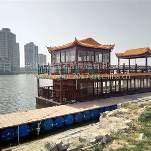 画舫木船制造厂家供应大型观光画舫船 景区旅游木船 仿古电动船 公园游船