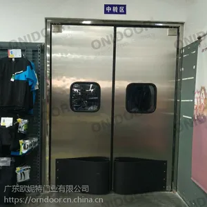 不锈钢防撞门 防撞双开门 超市便利店商场酒店餐厅厨房单开防撞自由门 欧妮特定制