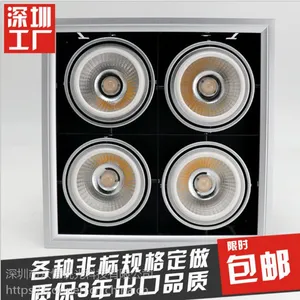 锐芒非标订做方形4头LED斗胆灯单头COB格栅灯LED宽压AC85-265v双头射灯ar111豆胆灯