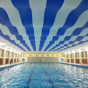 威海恒大游泳馆蓝天白云uv写真软膜吊顶