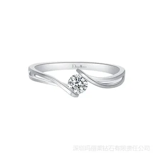 宜昌玛丽莱钻戒之Caress系列倾语 白18K金30分I色求婚钻戒