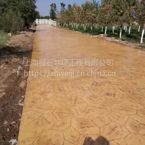 艺术压模地面 彩色印花水泥材料 路面
