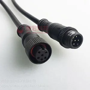 防水公母接插头M12防水插头6P线对线组装连接器批发