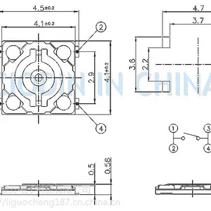 ��ݸ SOFNG TS-1198 �ߴ磺4.1mm*4.1mm*0.58mm �ᴥ����