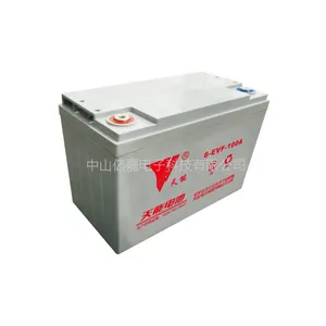 天能6-EVF-100免维护电动汽车观光车清洁车电动道路车辆用铅12V100A阀控式硅胶动力蓄电池
