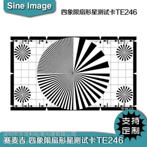 ESSER爱莎四象限扇形星chart图卡TE246摄像头广角远摄聚焦扇形测试卡