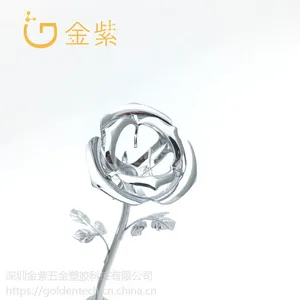 来料加工金属玫瑰花电镀铬加工 工艺品电镀装饰铬环保铬镀铬加工