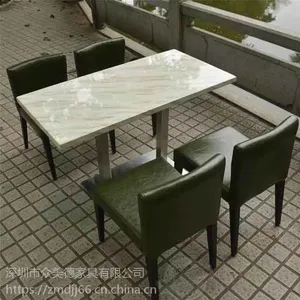 厂家批发定做酒店饭店家具餐厅不锈钢脚架餐桌椅长方形大理石餐桌