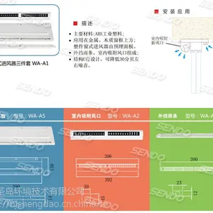 圣岛新风系统家用壁挂窗式进风器防雨降噪进出风口