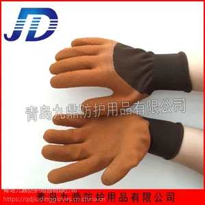 厂家直销乳胶发泡劳保手套尼龙内里耐磨舒适防护用品防滑防化防油