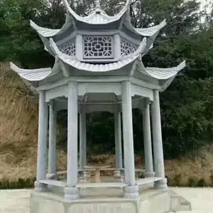 晚霞红石头石凉亭厂家山东嘉祥