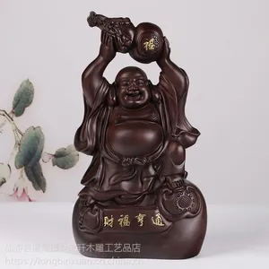 龙滨轩仙作红木工艺品黑檀财富亨通摆件厂家直销