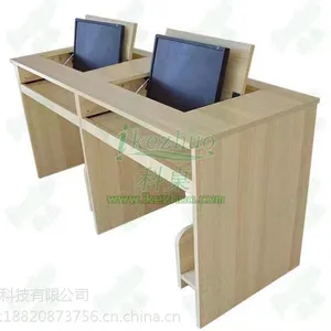 西藏双人翻转电脑桌定制 拉萨液晶屏可翻转电脑桌 科桌