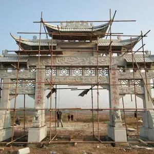 厂家加工村口石门楼 石头牌坊 祠堂石牌楼保质量