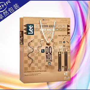 高档购物礼品彩印牛皮纸袋 过胶烫印黄牛皮纸袋 广州厂家定做购物袋