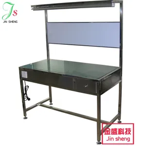 供应线路板厂专用QC光桌菲林检测不锈钢桌工作台无尘工作台