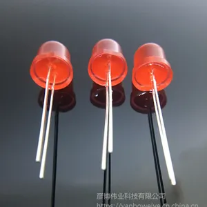 厂家直销 F8红发红光 F8红色灯珠 8mm红发红光灯珠 LED指示灯 二极管