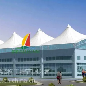 内蒙古张拉膜-小区车棚膜结构-河道景观张拉膜结构