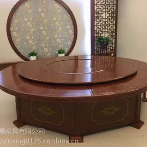 酒店电动餐桌大圆桌火锅桌酒店电动圆桌转盘餐桌