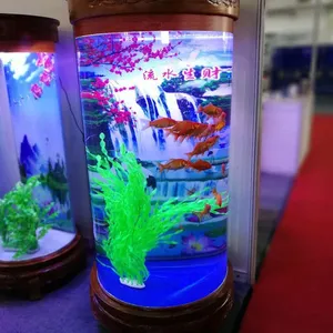 圆形鱼缸 圆柱体鱼缸 鑫德龙鱼缸厂家 鱼缸定做