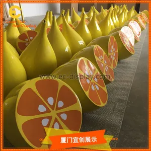 橱窗美陈展示道具玻璃钢仿真柠檬道具